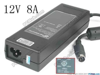 119547 FSP Group Inc FSP096-DMBD1 AC Adapter - NEW Original 12V 8A, 4P, P1&4=+, 3-Prong, New FSP Group Inc FSP096-DMBD1 AC Adapter - NEW Original 