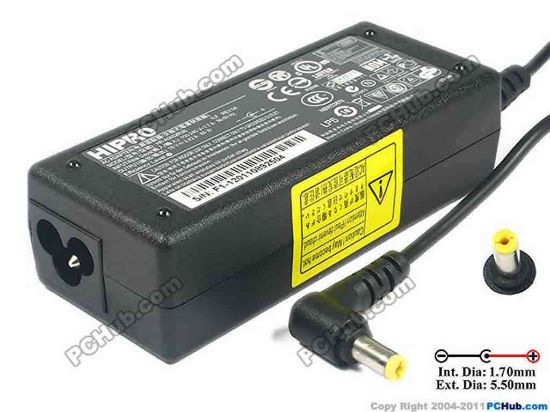 119552 HIPRO HP-A0653R3B AC Adapter - NEW Original 19V 3.42A, 5.5/1.7mm, 3-Prong, New HIPRO HP-A0653R3B AC Adapter - NEW Original 