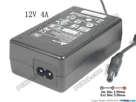 119560 LACIE ACD048A-12 AC Adapter - NEW Original 12V 4A, 5.5/2.5mm, 2-Prong, New LACIE ACD048A-12 AC Adapter - NEW Original 