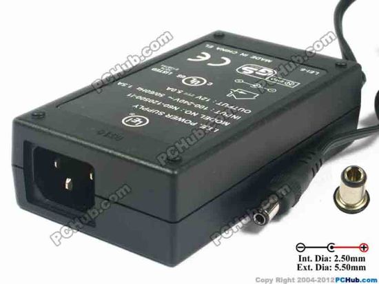 119581 LEI / Leader NU60-2120500-l1 AC Adapter - NEW Original 12V 5A, 5.5/2.5mm, C14, New LEI / Leader NU60-2120500-l1 AC Adapter - NEW Original 