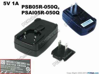 119611 PHIHONG PSB05R-050Q AC Adapter 5V-12V 5V 1A, USB Port, U2 2-Pin Plug PHIHONG PSB05R-050Q AC Adapter 5V-12V 