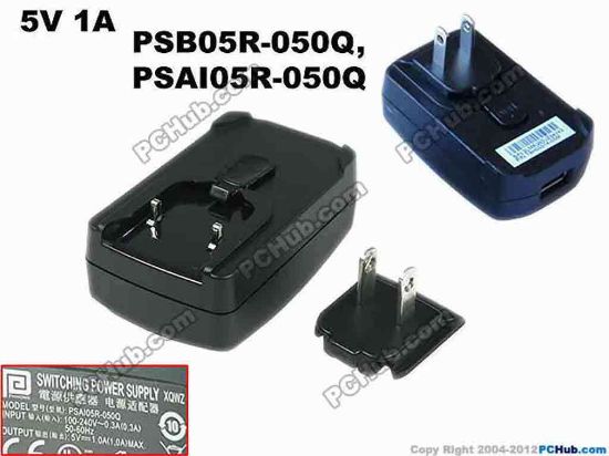 119611 PHIHONG PSB05R-050Q AC Adapter 5V-12V 5V 1A, USB Port, U2 2-Pin Plug PHIHONG PSB05R-050Q AC Adapter 5V-12V 
