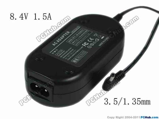 119669 For Canon AC To DC AC Adapter - Compatible 8.4V 1.5A, Barrel 3.5/1.35mm, 2-Prong For Canon AC To DC AC Adapter - Compatible 