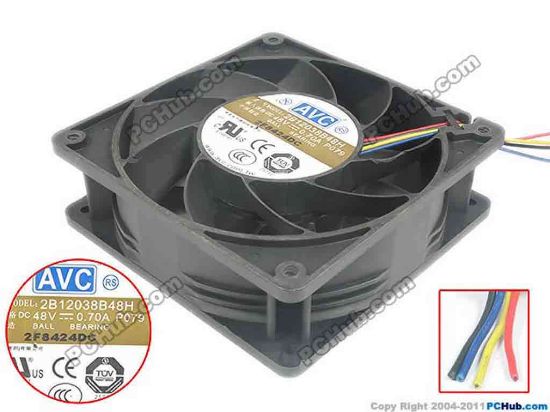 119742 AVC 2B12038B48H Server - Square Fan P079, sq120x120x38, w150x4x4, 48V 0.70A AVC 2B12038B48H Server - Square Fan 