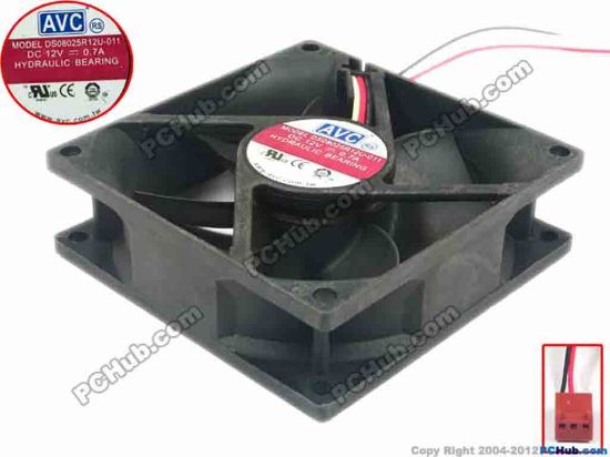 119868 AVC DS08025R12U-011 Server - Square Fan sq80x80x25, w60x3x3, 12V 0.7A AVC DS08025R12U-011 Server - Square Fan
