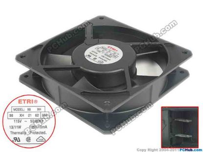 119948 ETRI 98 XH Server - Square Fan 98XH, sq120x120x25, 2pin, 115V 135mA ETRI 98 XH Server - Square Fan 