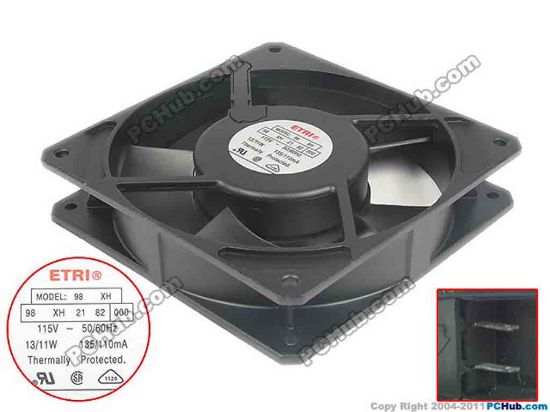 119948 ETRI 98 XH Server - Square Fan 98XH, sq120x120x25, 2pin, 115V 135mA ETRI 98 XH Server - Square Fan 