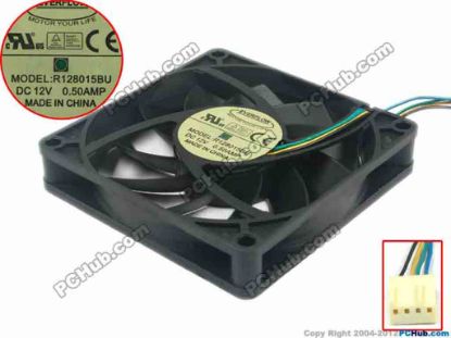 119983 Everflow R128015BU Server - Square Fan sq80x80x15, 4-wire, 12V 0.50A Everflow R128015BU Server - Square Fan 