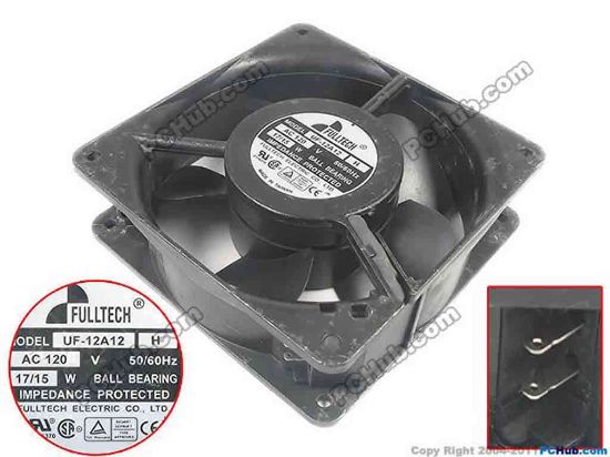 119997 FULLTECH UF-12A12 Server - Square Fan H, sq120x120x38, 120V 17W FULLTECH UF-12A12 Server - Square Fan