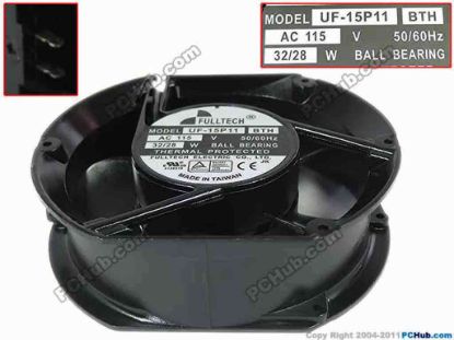 119999 FULLTECH UF-15P11 Server - Round Fan BTH, dia172x150x51, 2pin, 115V 32W FULLTECH UF-15P11 Server - Round Fan