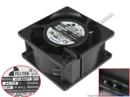 120003 FULLTECH UF-80A11 Server - Square Fan BTH, sq120x120x38, 2pin, 115V 12W FULLTECH UF-80A11 Server - Square Fan 