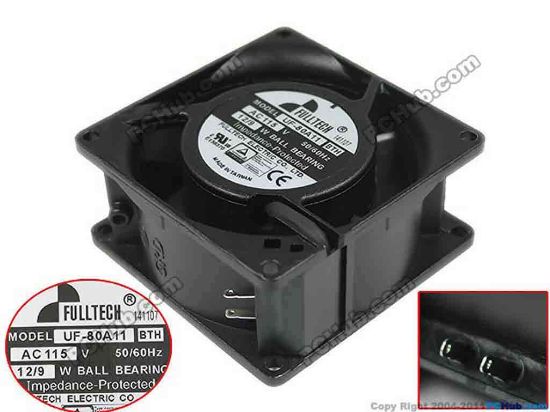 120003 FULLTECH UF-80A11 Server - Square Fan BTH, sq120x120x38, 2pin, 115V 12W FULLTECH UF-80A11 Server - Square Fan 