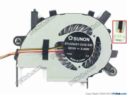 120040 SUNON EF40060S1-C030-S99 Cooling Fan  w20x4x4, 5V 2.50W, Bare fan SUNON EF40060S1-C030-S99 Cooling Fan  Acer AspireV5-472