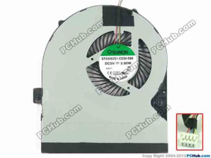 120044 SUNON EF50060S1-C030-S99  Cooling Fan  DC5V 2.00W, Bare fan, New SUNON EF50060S1-C030-S99  Cooling Fan  