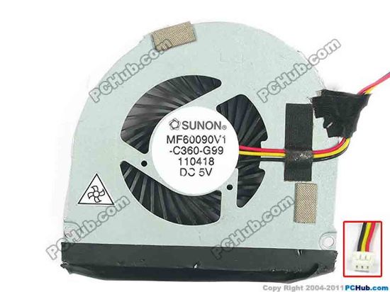 120055 SUNON MF60090V1-C360-G99 Cooling Fan  5V 2.0W, Bare fan SUNON MF60090V1-C360-G99 Cooling Fan  