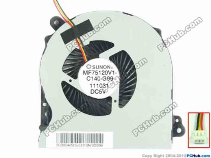 120058 SUNON MF75120V1-C140-G99 Cooling Fan  5V, Bare fan SUNON MF75120V1-C140-G99 Cooling Fan