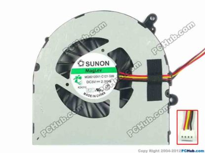 120087 SUNON MG60120V1-C121-S99 Cooling Fan  w85x4x4, 5V 2.00W, Bare fan SUNON MG60120V1-C121-S99 Cooling Fan  