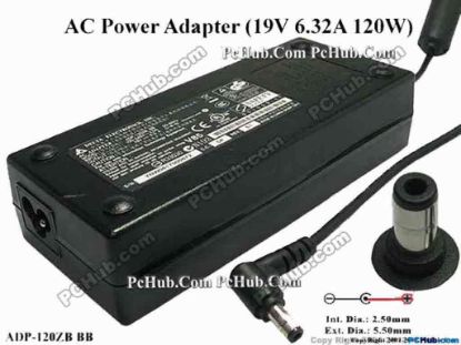 120181 Delta Electronics ADP-120ZB BB AC Adapter - NEW Original 19V 6.32A, 5.5/2.5mm, 3-Prong, New Delta Electronics ADP-120ZB BB AC Adapter - NEW Original 