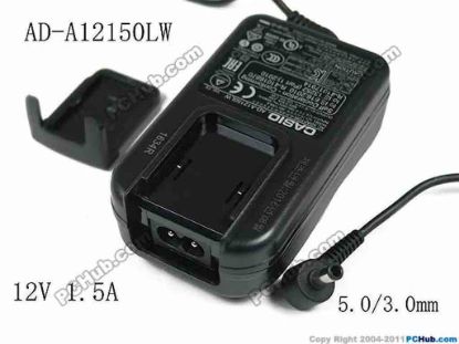 120239 Casio AC To DC (Casio) AC Adapter 5V-12V 12V 1.5A, 5.0/3.0mm With Pin, 2-Prong, New Casio AC To DC (Casio) AC Adapter 5V-12V