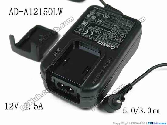 120239 Casio AC To DC (Casio) AC Adapter 5V-12V 12V 1.5A, 5.0/3.0mm With Pin, 2-Prong, New Casio AC To DC (Casio) AC Adapter 5V-12V