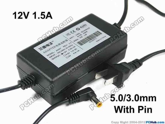 120279 UPH For Casio AC Adapter 5V-12V 12V 1.5A, 5.0/3.0mm With Pin, 2-Prong, New UPH For Casio AC Adapter 5V-12V 