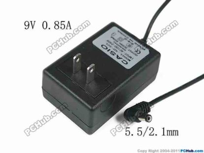 120313 UPH For Casio AC Adapter 5V-12V 9V 0.85A, 5.5/2.1mm, US 2-Pin, Int. V-, New UPH For Casio AC Adapter 5V-12V 