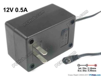 120352 UPH Other Brand AC Adapter 5V-12V 12V 0.5A, 5.5/2.1mm, US 2-Pin, New, 12 UPH Other Brand AC Adapter 5V-12V