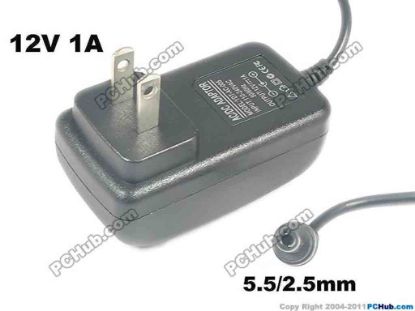 120359 UPH Other Brand AC Adapter 5V-12V 12V 1A, 5.5/2.5mm, US 2-Pin, New, 19 UPH Other Brand AC Adapter 5V-12V 
