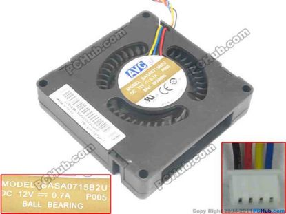 120391 AVC BASA0715B2U Server - Square Fan P005, sq70x70x15, w30x4x4, 12V 0.7A AVC BASA0715B2U Server - Square Fan 