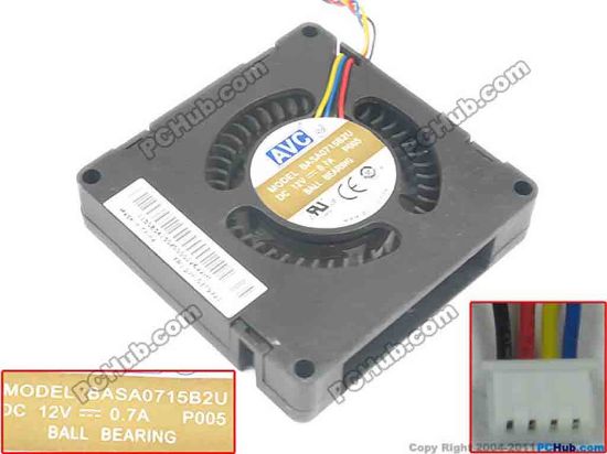 120391 AVC BASA0715B2U Server - Square Fan P005, sq70x70x15, w30x4x4, 12V 0.7A AVC BASA0715B2U Server - Square Fan 