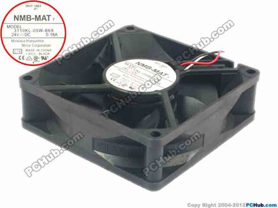 120587 NMB-MAT / Minebea 3110KL-05W-B69 Server - Square Fan C16, sq80x80x25, 3-wire, 24V 0.18A NMB-MAT / Minebea 3110KL-05W-B69 Server - Square Fan 