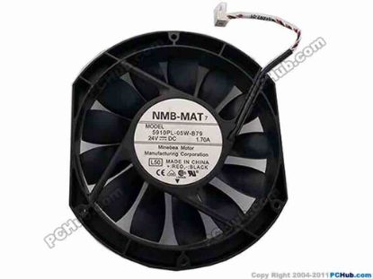 120632 NMB-MAT / Minebea 5910PL-05W-B79 Server - Round Fan L50, DC 24V 1.7A, 172x150x25mm NMB-MAT / Minebea 5910PL-05W-B79 Server - Round Fan