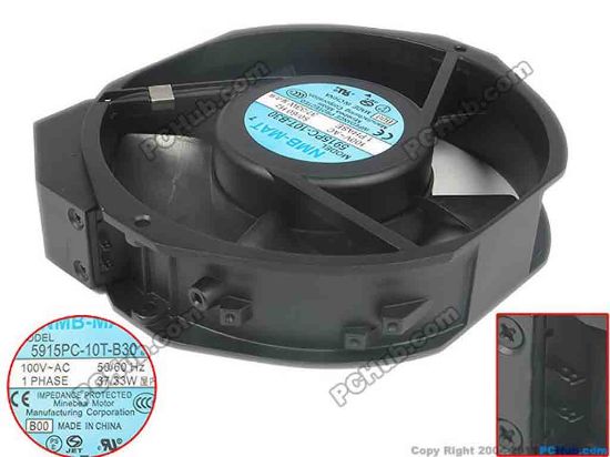 120633 NMB-MAT / Minebea 5915PC-10T-B30 Server - Round Fan B00, dia172x150x38, 100V 37W NMB-MAT / Minebea 5915PC-10T-B30 Server - Round Fan 