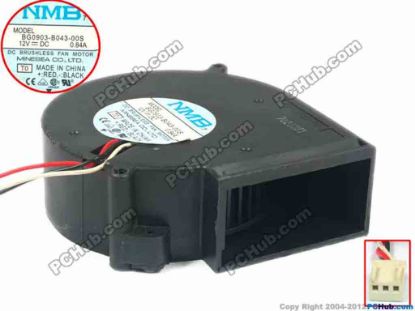 120640 NMB-MAT / Minebea BG0903-B043-00S Server - Blower Fan T1, bw90x90x33, w40x3x3, 12V 0.84A NMB-MAT / Minebea BG0903-B043-00S Server - Blower Fan 