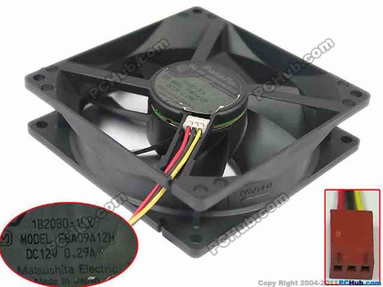 120648 Panasonic FBA09A12H Server - Square Fan sq90x90x25, 3-wire, 12V 0.29A Panasonic FBA09A12H Server - Square Fan 