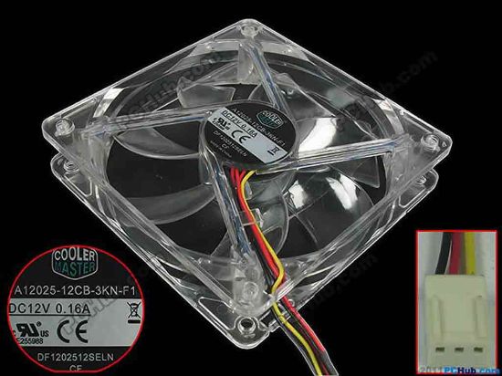 120653 Cooler Master A12025-12CB-3KN-F1 Server - Square Fan DF1202512SELN, sq120x120x25, 3-wire, 12V 0.16A Cooler Master A12025-12CB-3KN-F1 Server - Square Fan 