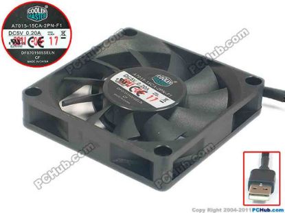 120668 Cooler Master A7015-15CA-2PN-F1 Server - Square Fan DF0701505SELN, sq70x70x15, w250x2xUSB, 5V 0.20A Cooler Master A7015-15CA-2PN-F1 Server - Square Fan 