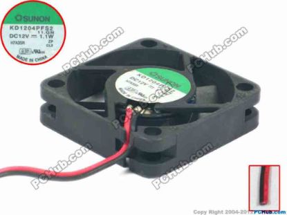 120717 SUNON KD1204PFS2 Server - Square Fan 11.GN, sq40x40x10, 2-wire, 12V 1.1W SUNON KD1204PFS2 Server - Square Fan
