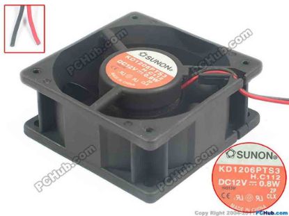120729 SUNON KD1206PTS3 Server - Square Fan H.C112, sq60x60x25, 2-wire, 12V 0.8W SUNON KD1206PTS3 Server - Square Fan 