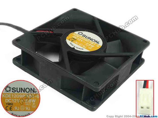 120734 SUNON KD1209PTB1-6 Server - Square Fan sq90x90x25, 2-wire, 12V 2.8W SUNON KD1209PTB1-6 Server - Square Fan 
