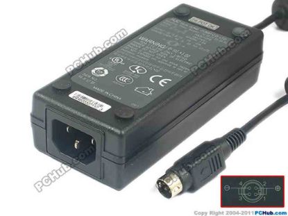 121076 HJC HASU12FB AC Adapter 5V-12V 12V 5A, 4-Pin P1&4=V+, C14 HJC HASU12FB AC Adapter 5V-12V 