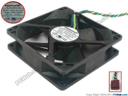 121163 Foxconn PV902512PSPF Server - Square Fan 0D, sq90x90x25, w70x4x4, 12V 0.40A Foxconn PV902512PSPF Server - Square Fan 