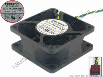 121168 Foxconn PVA060G12H Server - Square Fan -P01-AE, sq60x60x25, w75x4x4, 12V 0.35A Foxconn PVA060G12H Server - Square Fan 