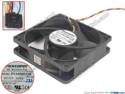 121171 Foxconn PVA080F12H Server - Square Fan P03-AE, sq80x80x20, 4-wire, 12V 0.36A Foxconn PVA080F12H Server - Square Fan 