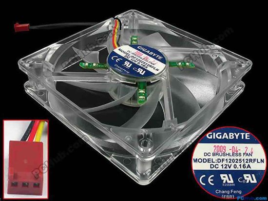 121175 Gigabyte DF1202512RFLN Server - Square Fan sq120x120x25, w50x3x3, 12V 0.16A Gigabyte DF1202512RFLN Server - Square Fan 