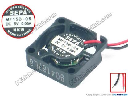 121215 SEPA MF15B-05 Server - Square Fan sq15x15x5, 2-wire, 5V 0.06A SEPA MF15B-05 Server - Square Fan 
