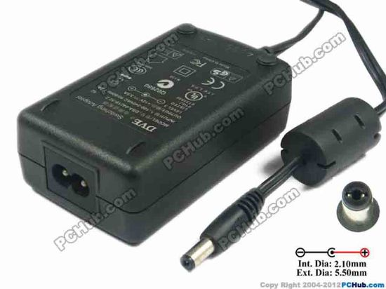 121665 DVE DSA-0421S-12 AC Adapter 5V-12V 12V 3.5A, 5.5/2.1mm, 2-Prong, New DVE DSA-0421S-12 AC Adapter 5V-12V 