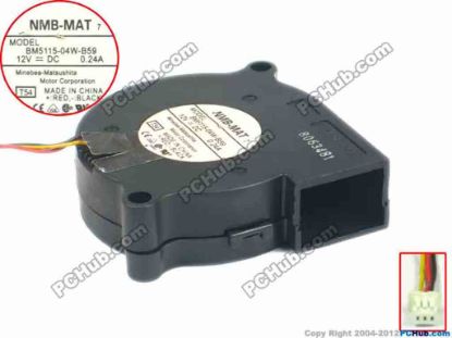121699 NMB-MAT / Minebea BM5115-04W-B59 Server - Blower Fan T54, dia50x50x5, w110x3x3, 12V 0.24A NMB-MAT / Minebea BM5115-04W-B59 Server - Blower Fan 