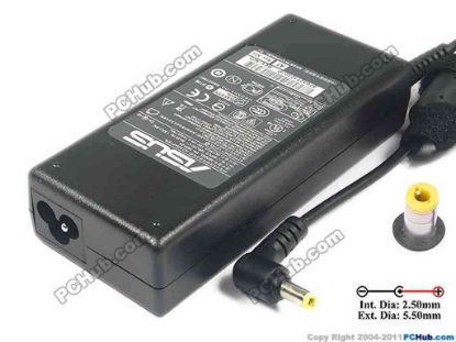 121844 ASUS A6000(A6) Series AC Adapter- Laptop 19V 4.74A, 5.5/2.5mm, 3-Prong, New ASUS A6000(A6) Series AC Adapter- Laptop 