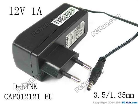 121854 D-Link CAP012121CN AC Adapter 5V-12V 12V 1A, Barrel 3.5/1.35mm, EU 2-Pin Plug D-Link CAP012121CN AC Adapter 5V-12V 